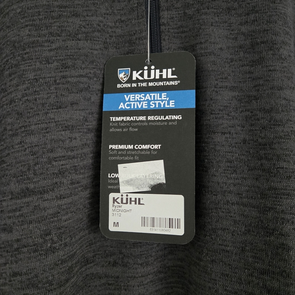 NWT Kuhl Ryzer 1/4 Zip Men's Pullover Size Medium Midnight Blue Navy Gray NEW - Picture 4 of 11